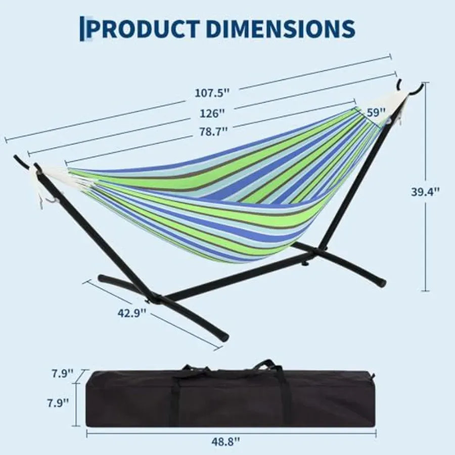2 Person Hammock with Heavy-Duty Steel Stand
