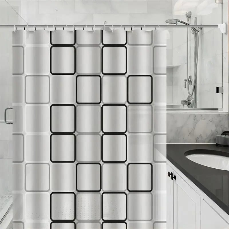 SplashGuard Waterproof Patterned Shower Curtain