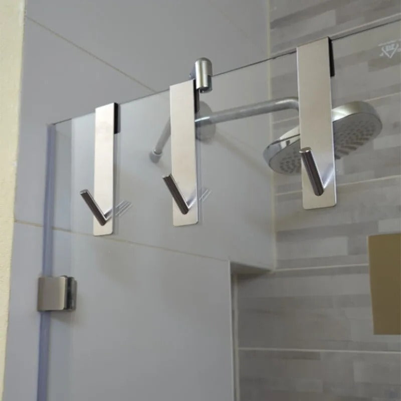 Stainless Steel Over Glass Door Shower Towel Rack