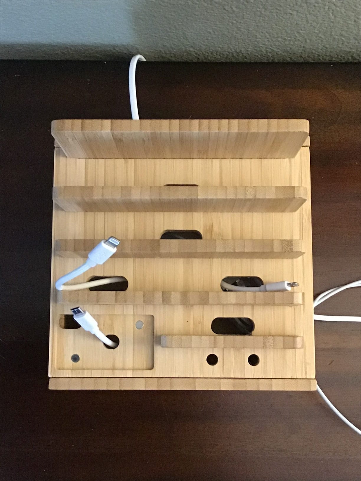 BambooVault 5-Port Charging Station Organizer