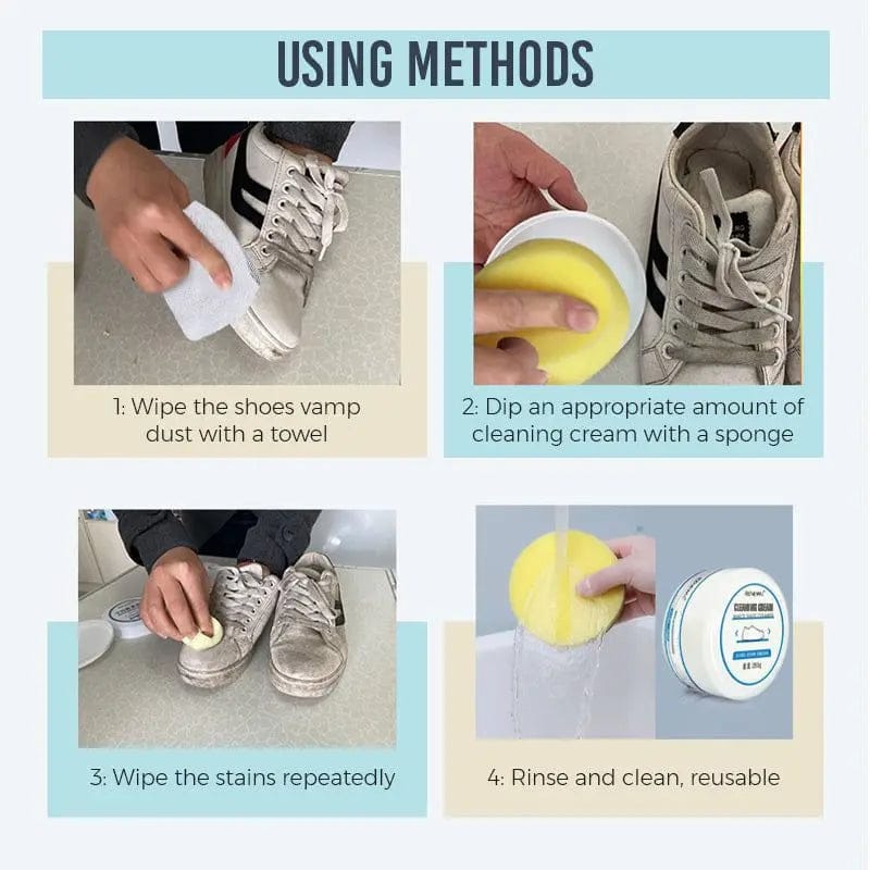 PureStep 100g White Shoes Cleaner – All-Purpose Sneaker Cleansing Cream (Water-Free Stain Remover)