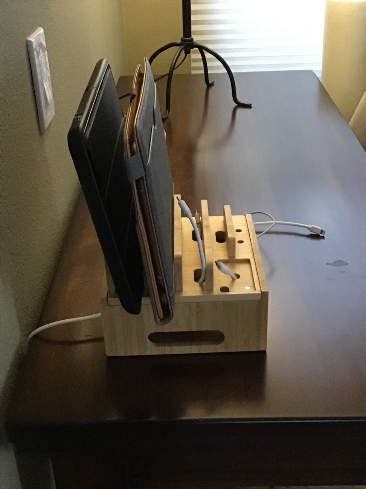 BambooVault 5-Port Charging Station Organizer