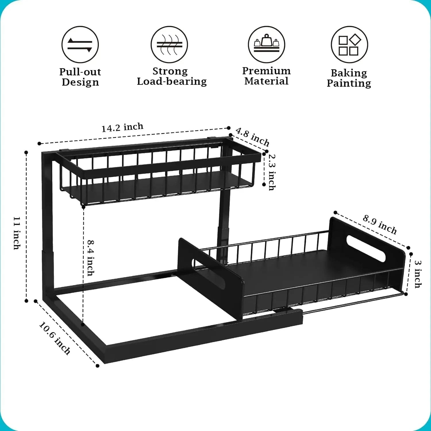 SlideNest | 2 Tier Slide Out Under Sink Organizer