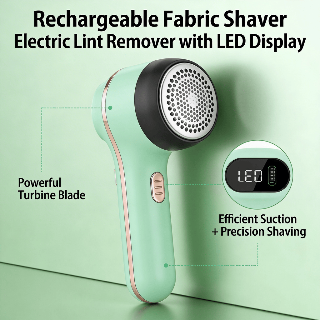 Electric Fabric Shaver Rechargeable Lint Remover with LED Display