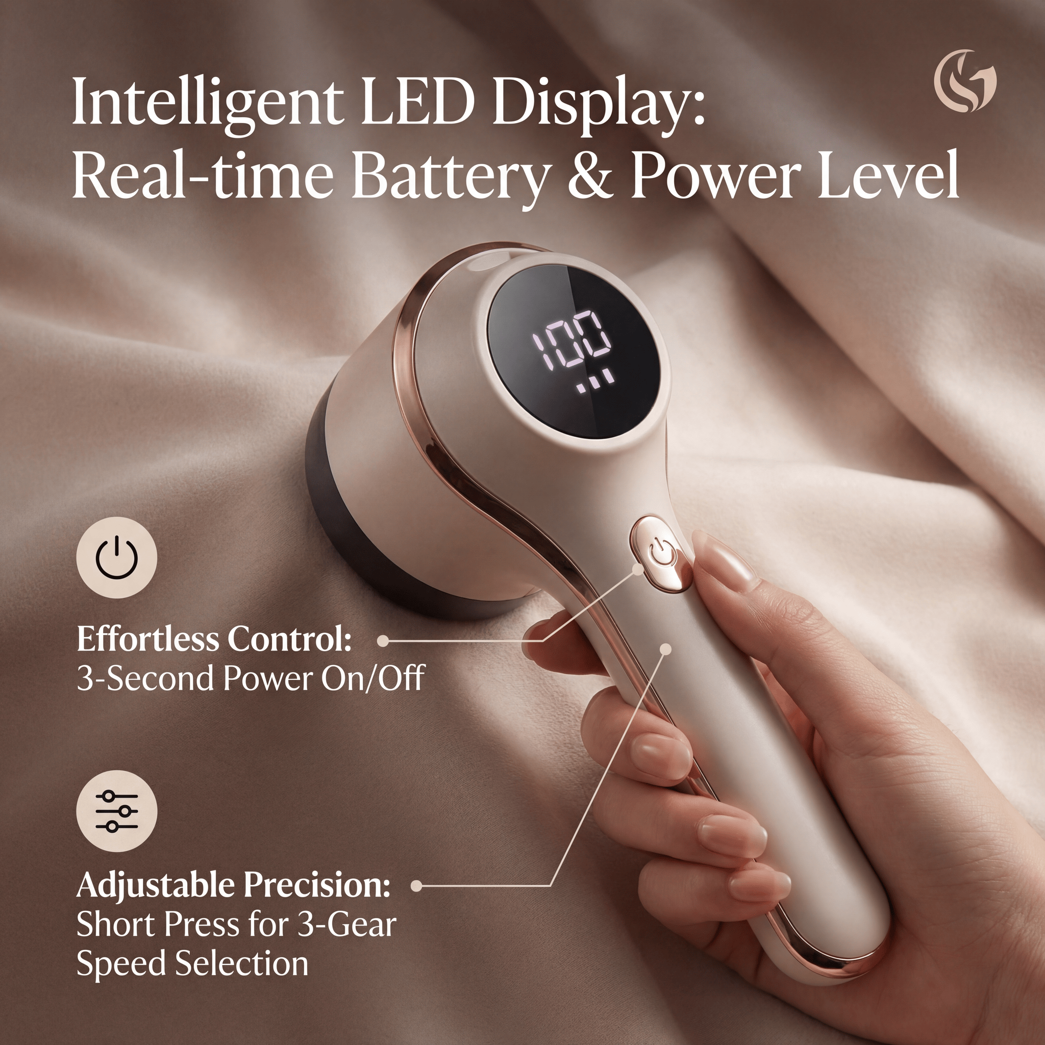 Electric Fabric Shaver Rechargeable Lint Remover with LED Display