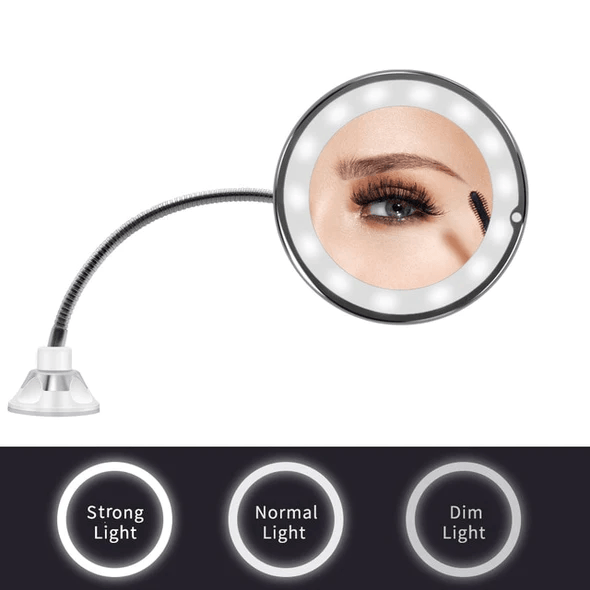 GlowFlex | 10X Magnifying LED Lighted Flexible Mirror