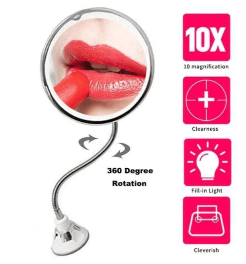 GlowFlex | 10X Magnifying LED Lighted Flexible Mirror
