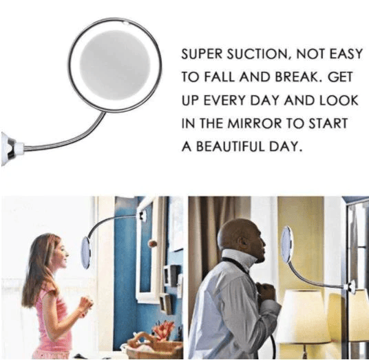 GlowFlex | 10X Magnifying LED Lighted Flexible Mirror