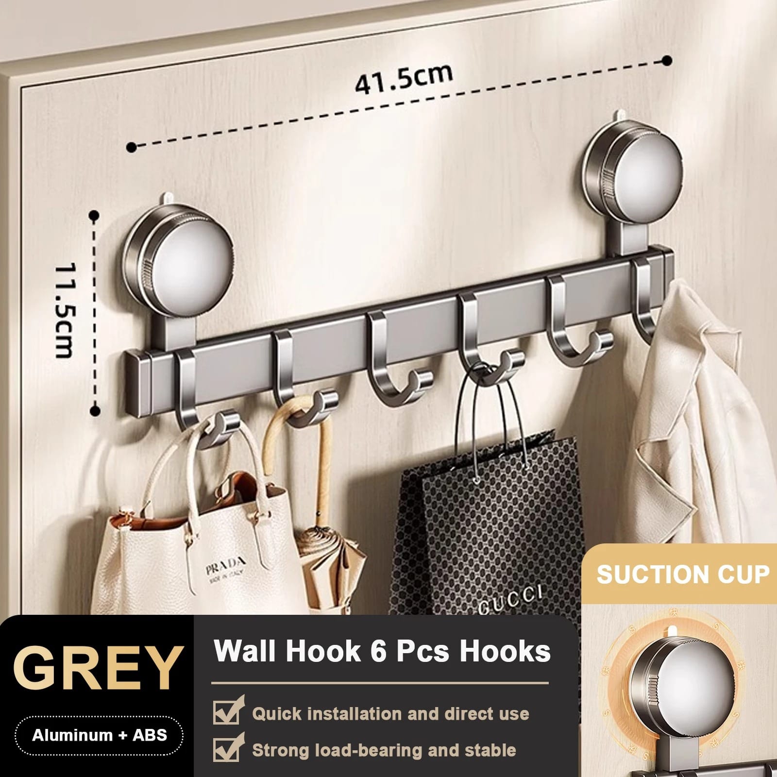 Suction Cup Hooks Heavy-Duty Bathroom & Kitchen Wall Hangers