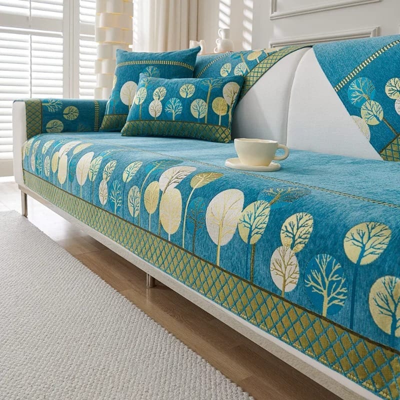 LunaWeave Chenille Sofa Cover Non-Slip Jacquard Couch Protector for All Seasons