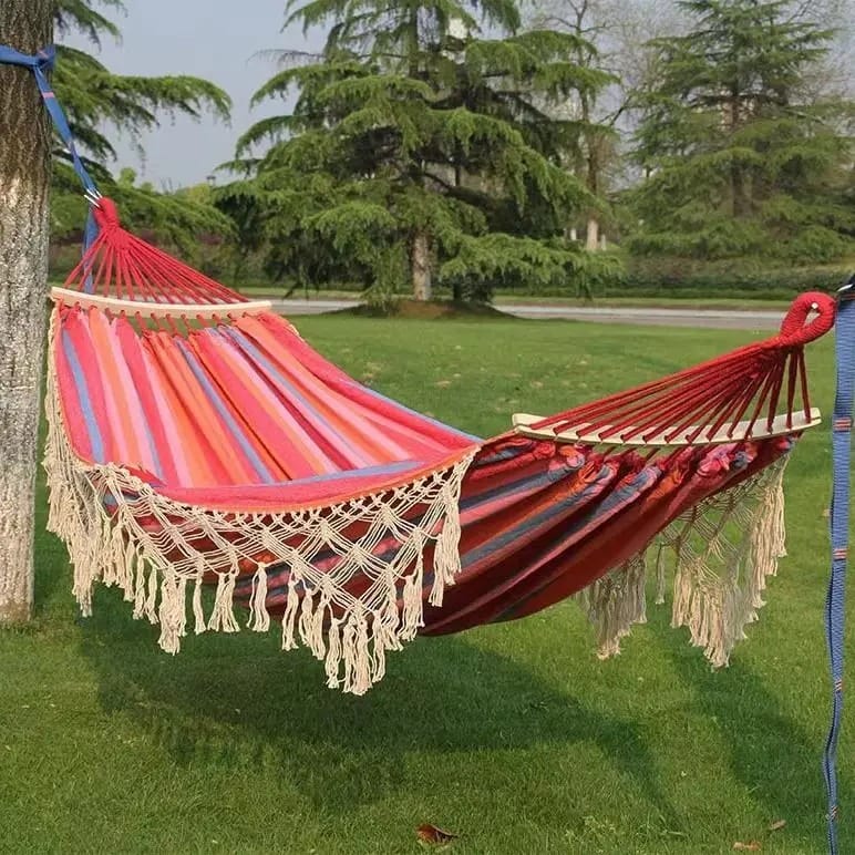 Portable Double Hammock – Quick Setup Parachute Fabric Hanging Bed for Outdoor Travel, Garden & Sleeping