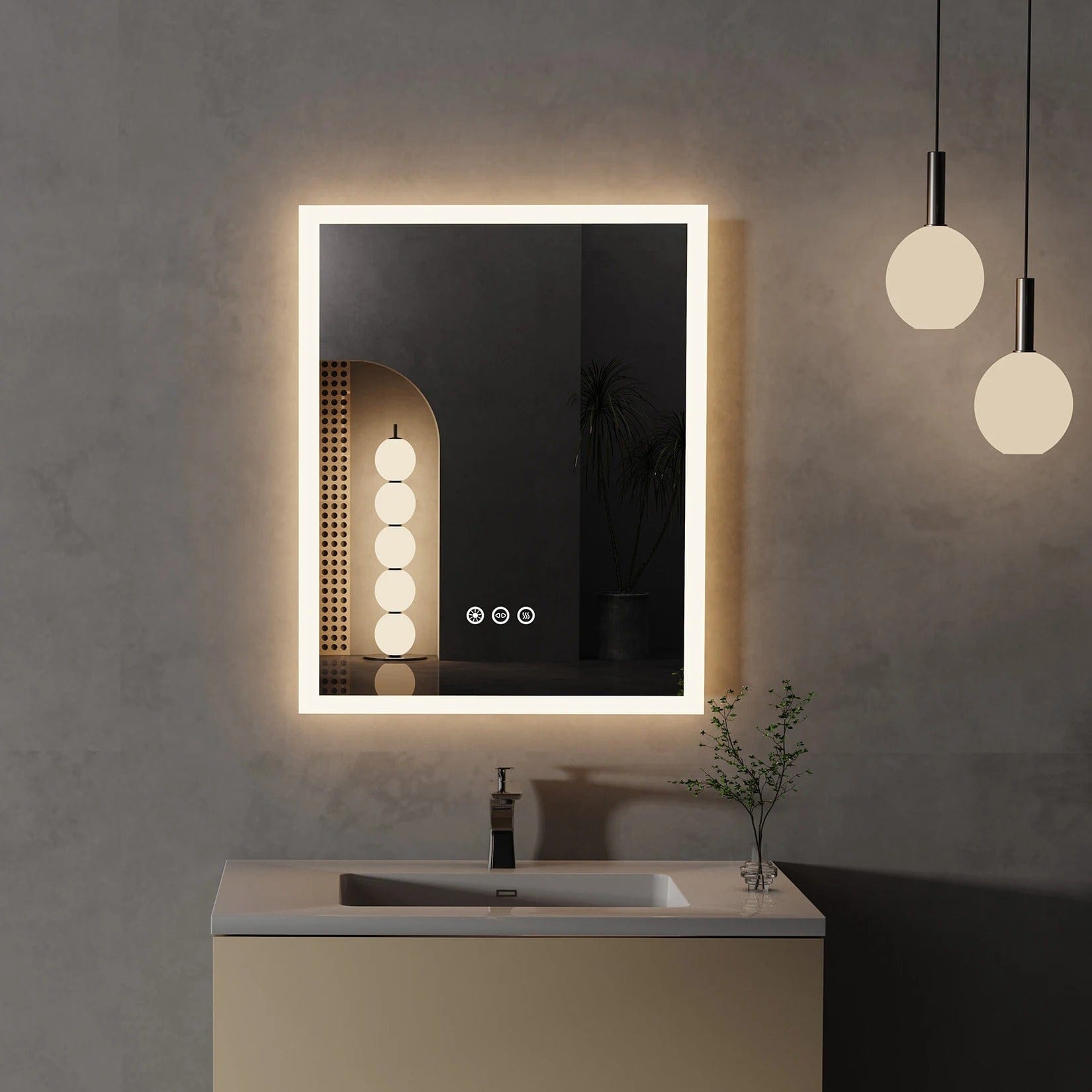 16x20 LED Lighted Bathroom Mirror with Anti-Fog Feature