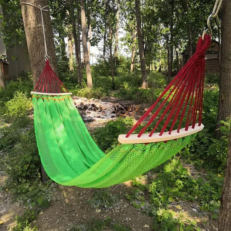 Outdoor Mesh Hammock with Curved Spreader Bars