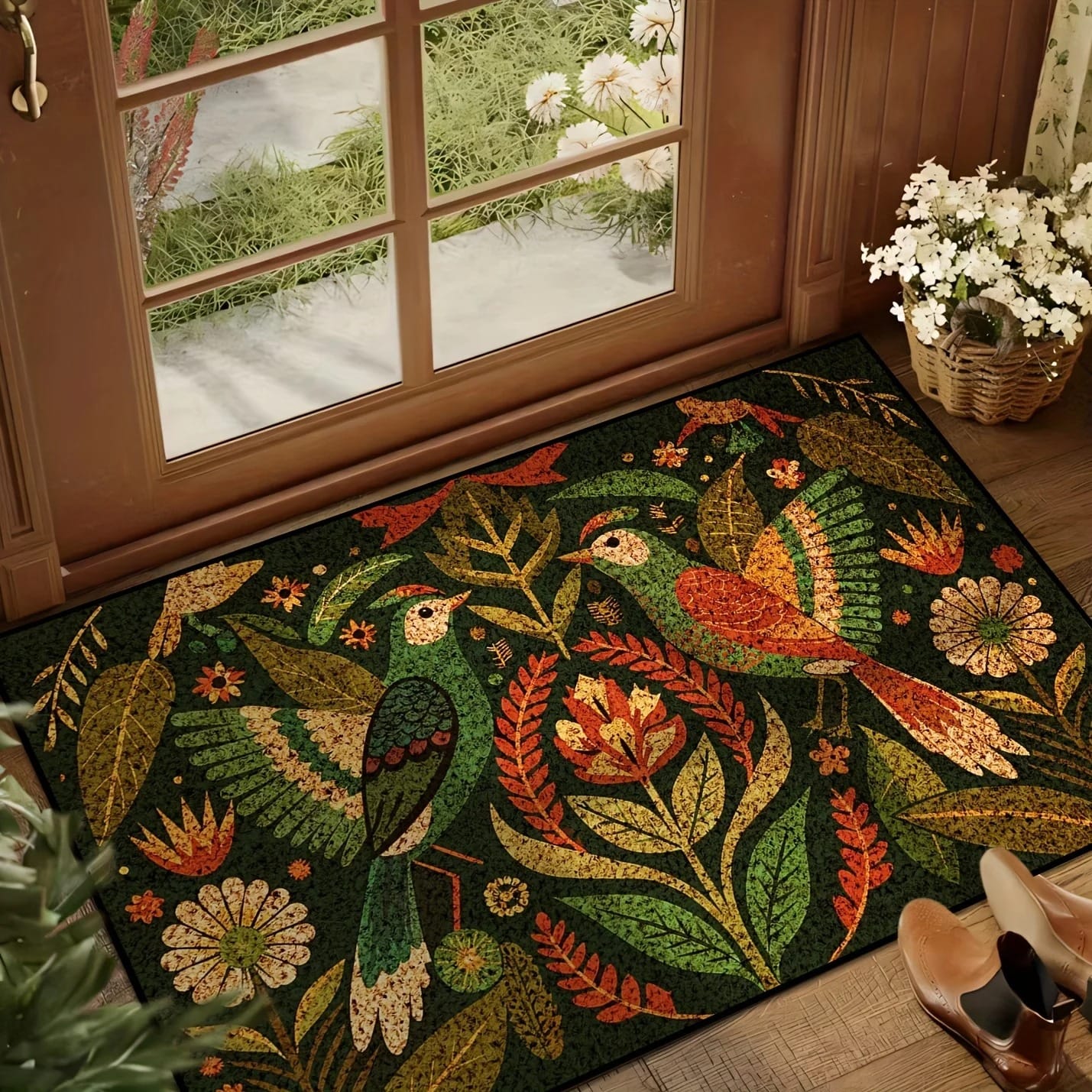 Floral Entryway Floor Mat