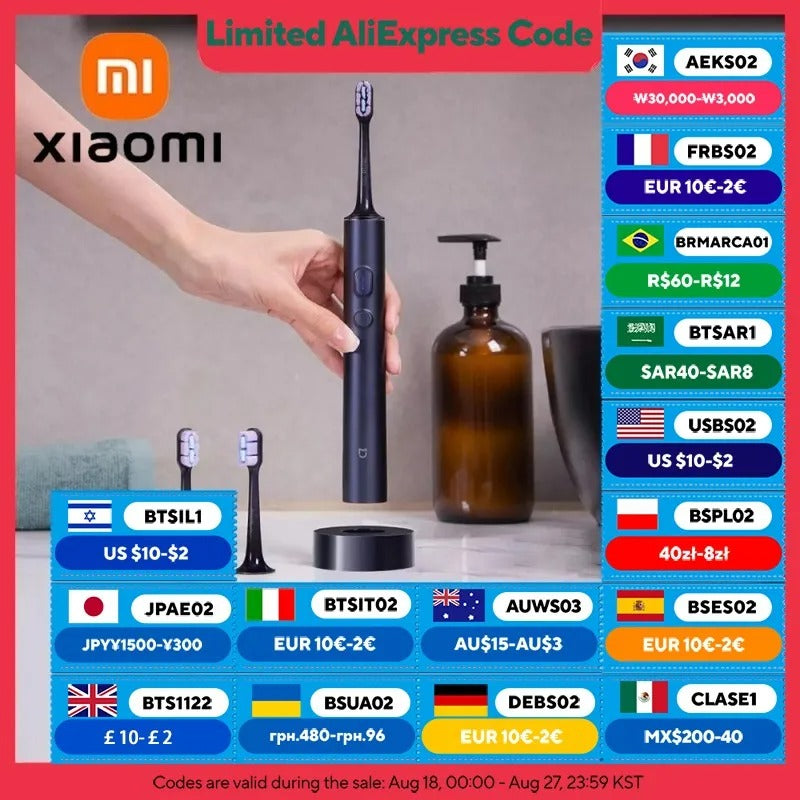 Smart Sonic Electric Toothbrush with Ultrasonic Whitening Technology