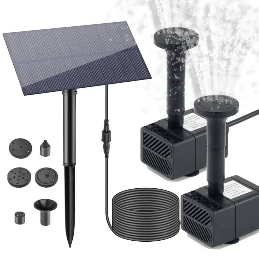 AquaPro Solar Fountain Pump with 3m Cable & 6 Nozzles