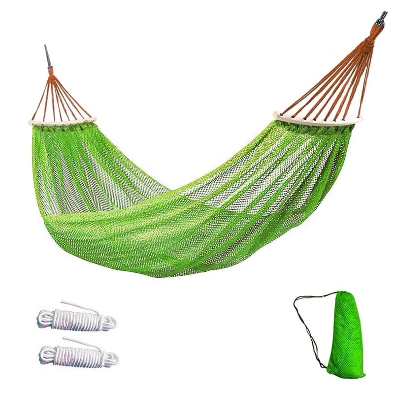 Outdoor Mesh Hammock with Curved Spreader Bars