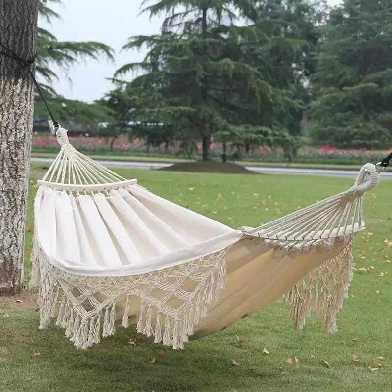 Portable Double Hammock – Quick Setup Parachute Fabric Hanging Bed for Outdoor Travel, Garden & Sleeping