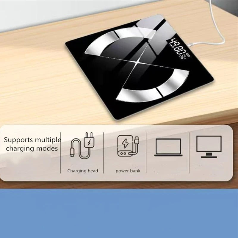 Bluetooth Smart Body Fat Scale – Accurate Digital USB Rechargeable