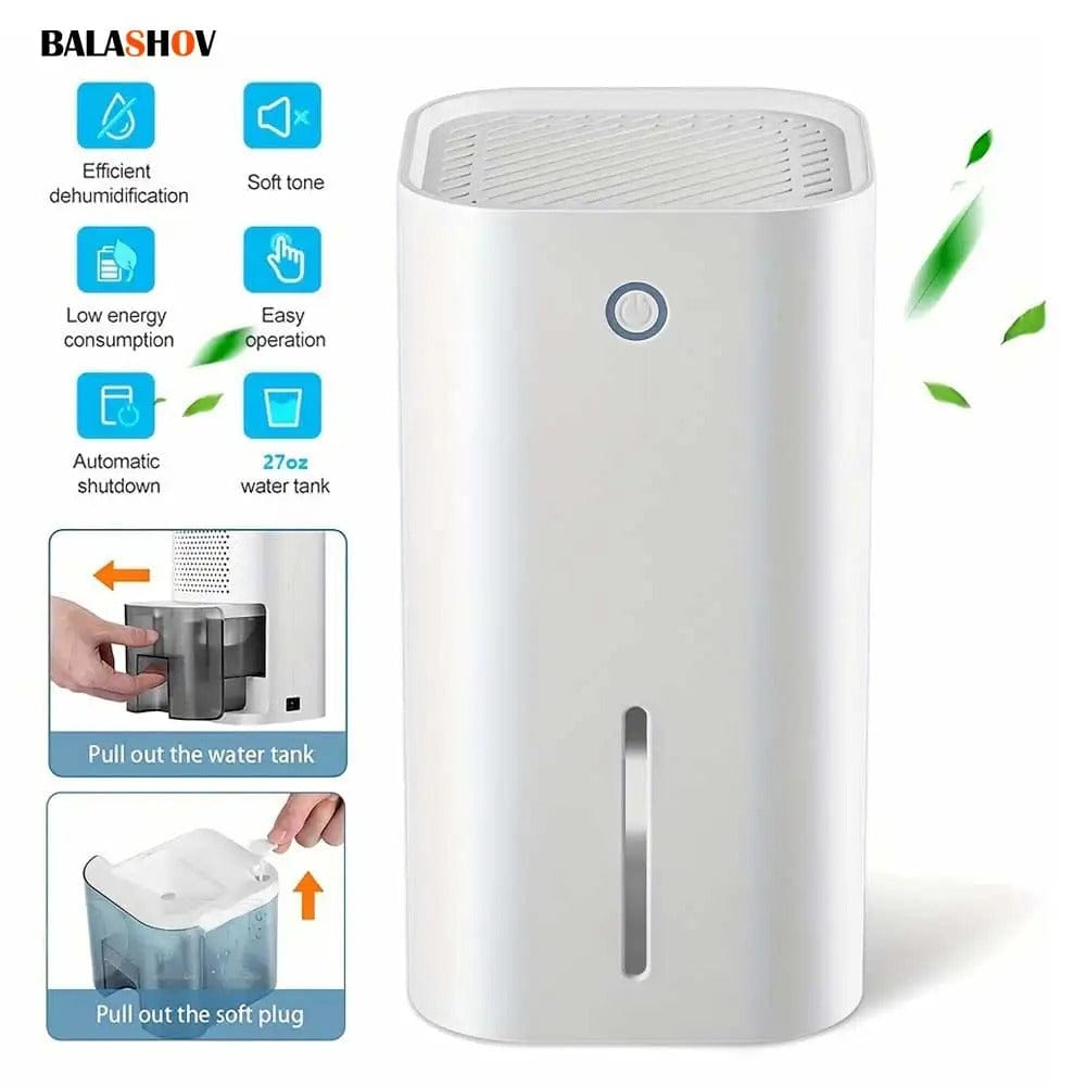 Portable 850ml Dehumidifier with Auto-Off Humidity Control Filter