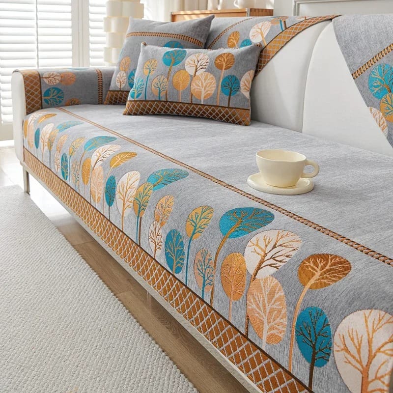 LunaWeave Chenille Sofa Cover Non-Slip Jacquard Couch Protector for All Seasons