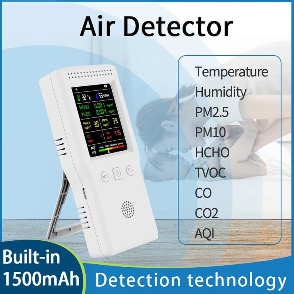 9-in-1 Digital Air Quality Monitor with CO2 Detection