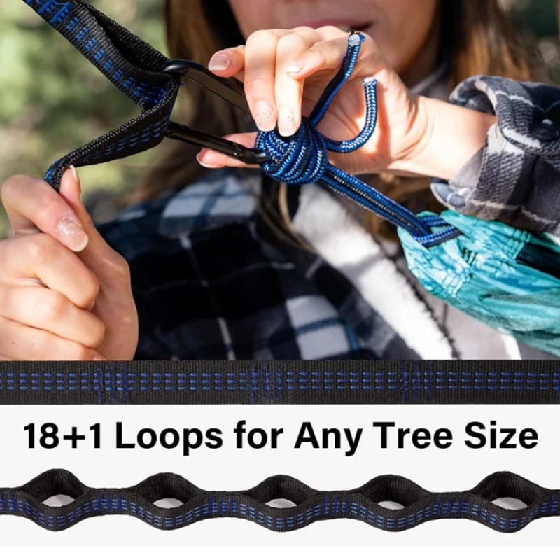 Portable Camping Hammock with Tree Straps & Carry Bag