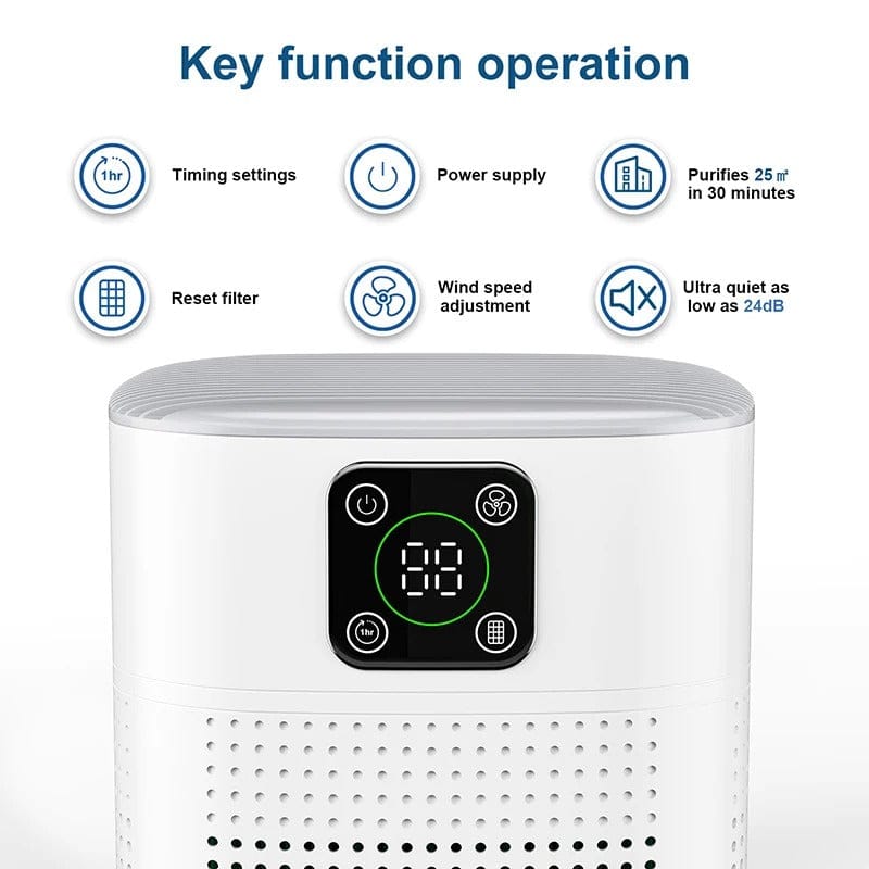Smart Portable H13 Hepa Air Purifier with Carbon Filter
