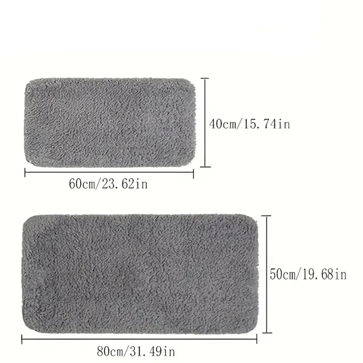 Thick Long Pile Absorbent Bathroom Mat Anti-Slip Washable Floor Carpet for Toilet & Shower