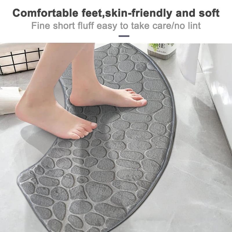 3D Cobblestone Bathroom Mat Anti-Slip