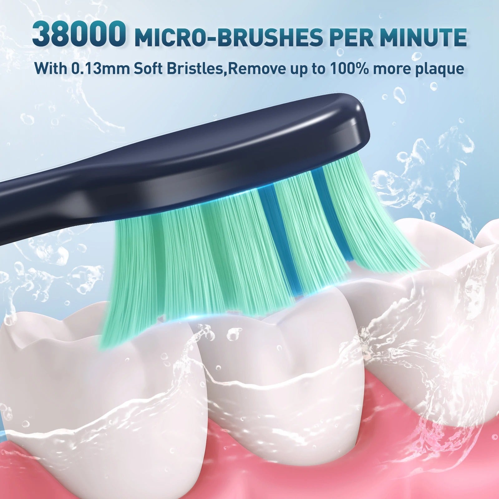 Electric Sonic Toothbrush with 10 Replacement Brush Heads