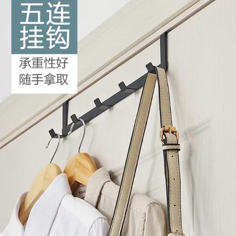 IronHold 5-Hook Over Door Rack Heavy-Duty