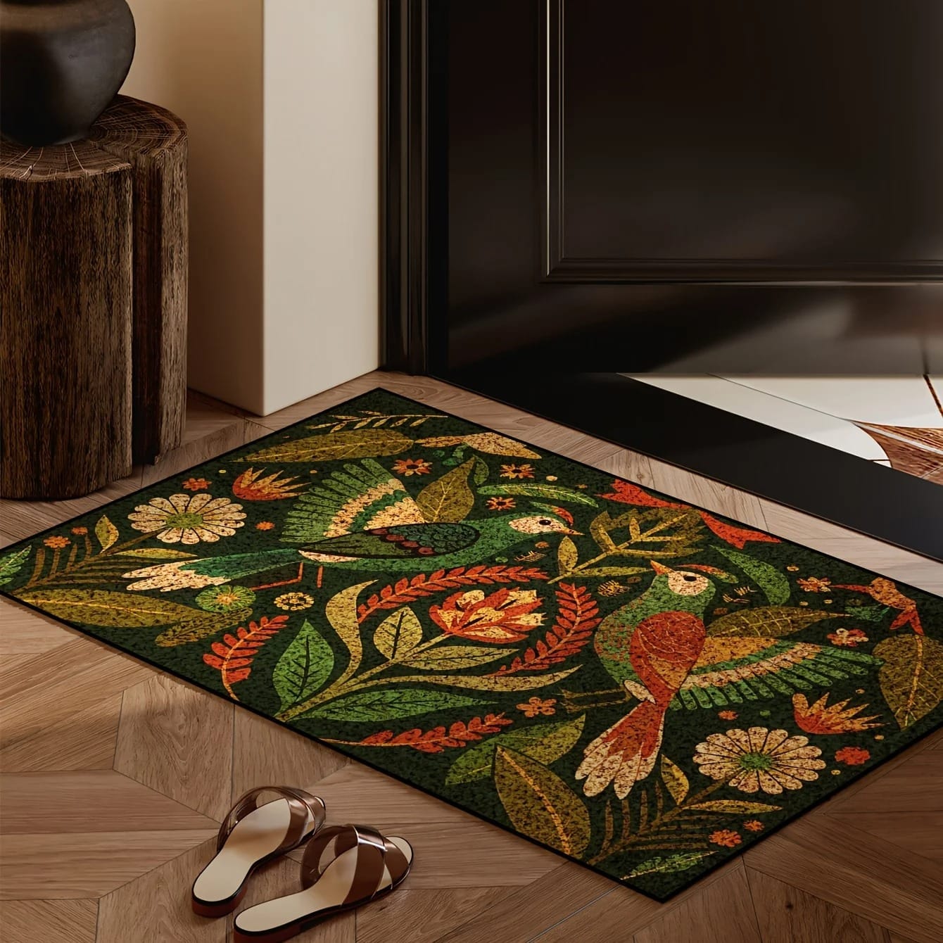 Floral Entryway Floor Mat