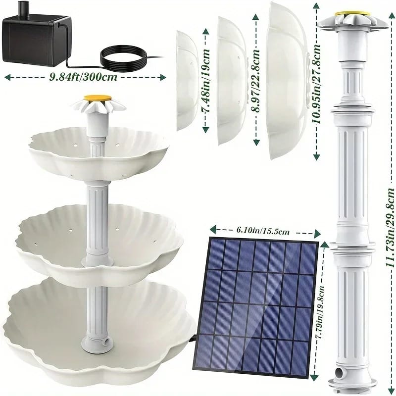 AquaFeather Solar Bird Bath Fountain