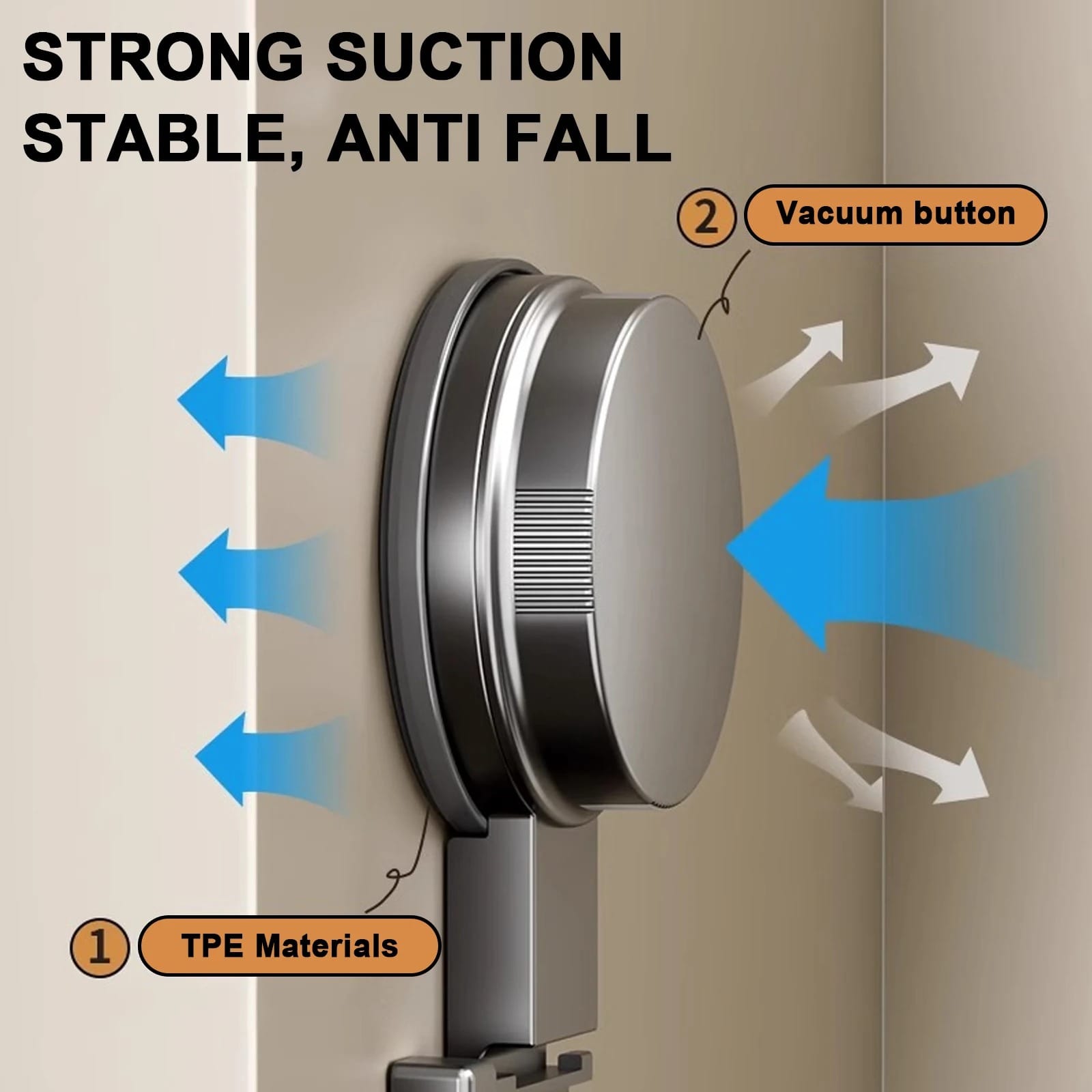 Suction Cup Hooks Heavy-Duty Bathroom & Kitchen Wall Hangers