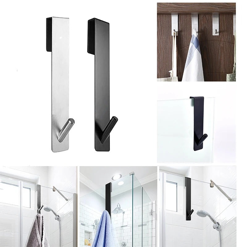 Stainless Steel Over Glass Door Shower Towel Rack