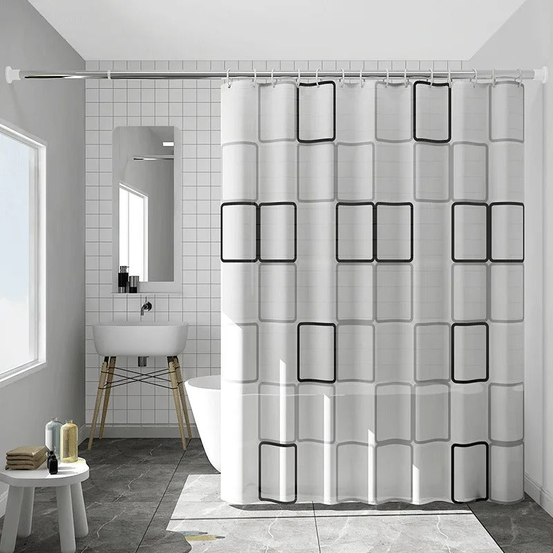 SplashGuard Waterproof Patterned Shower Curtain