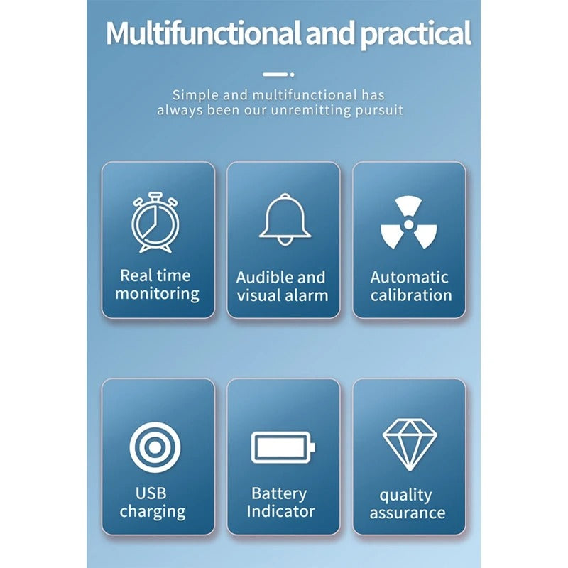 6-in-1 Air Quality Monitor for CO₂, CO, HCHO, TVOC Detection