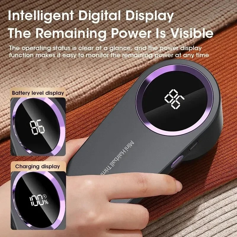 Electric Fabric Shaver Rechargeable Lint Remover with Digital Display