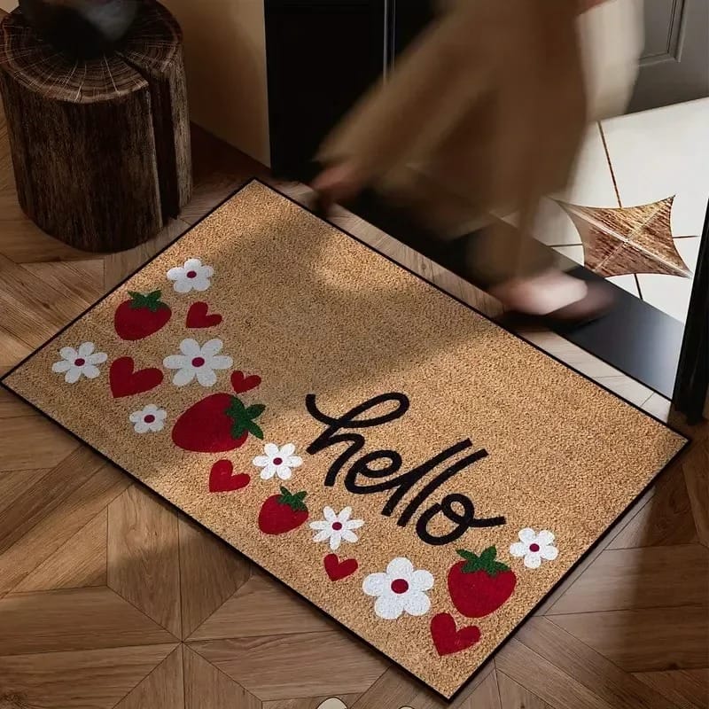 HomeGreet Durable Welcome Door Mat – Stain-Resistant Indoor & Outdoor Entrance Rug