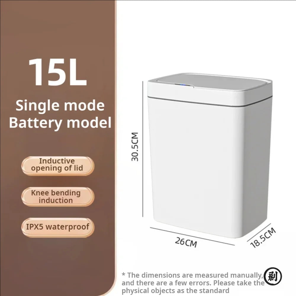 15L Smart Automatic Trash Can with Touchless Sensor Lid