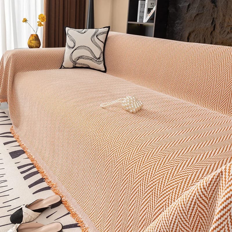 NordLoom Chenille Sofa Cover Non-Slip Nordic Throw Blanket Pet & Kid Friendly All-Season Protector