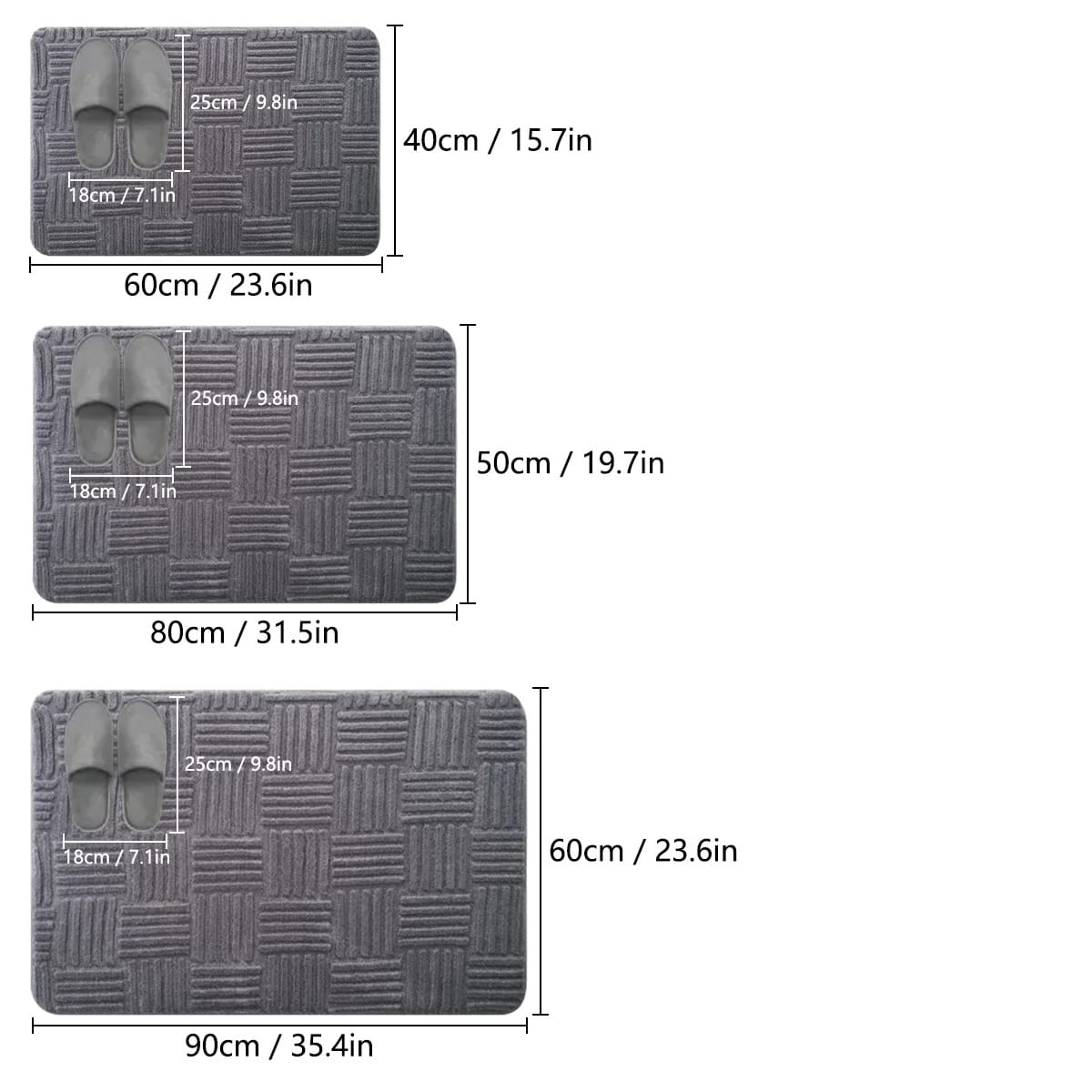 Thick Absorbent Striped Bathroom Mat