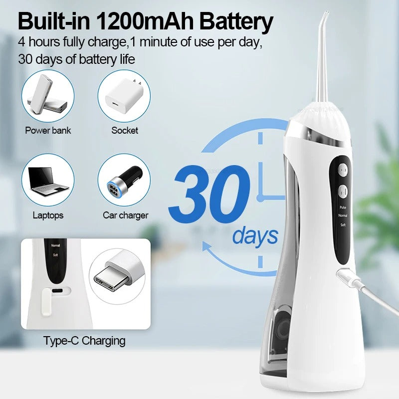 Electric Portable Water Flosser Oral Irrigator for Dental Cleaning