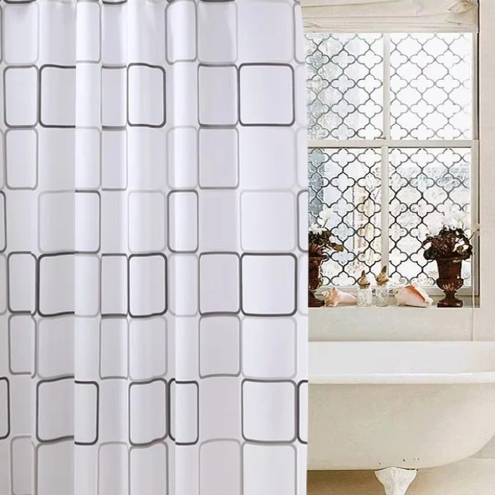 SplashGuard Waterproof Patterned Shower Curtain