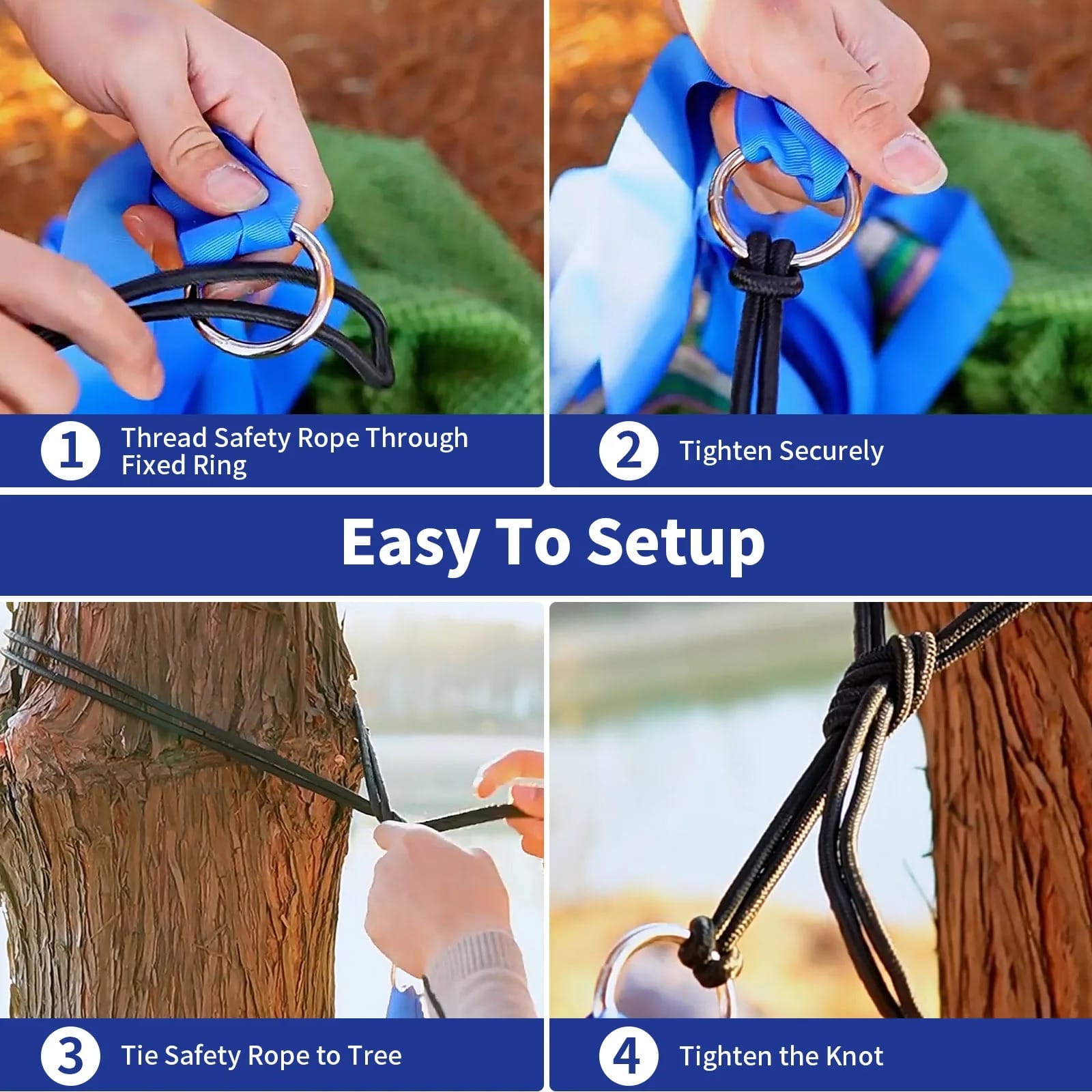 Thick Rope Mesh Hammock with Carry Bag