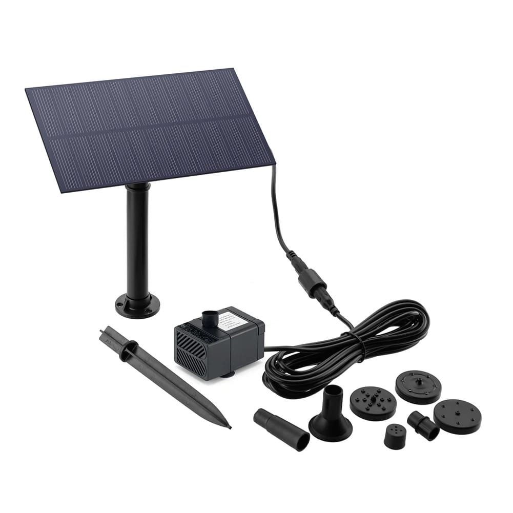 AquaPro Solar Fountain Pump with 3m Cable & 6 Nozzles