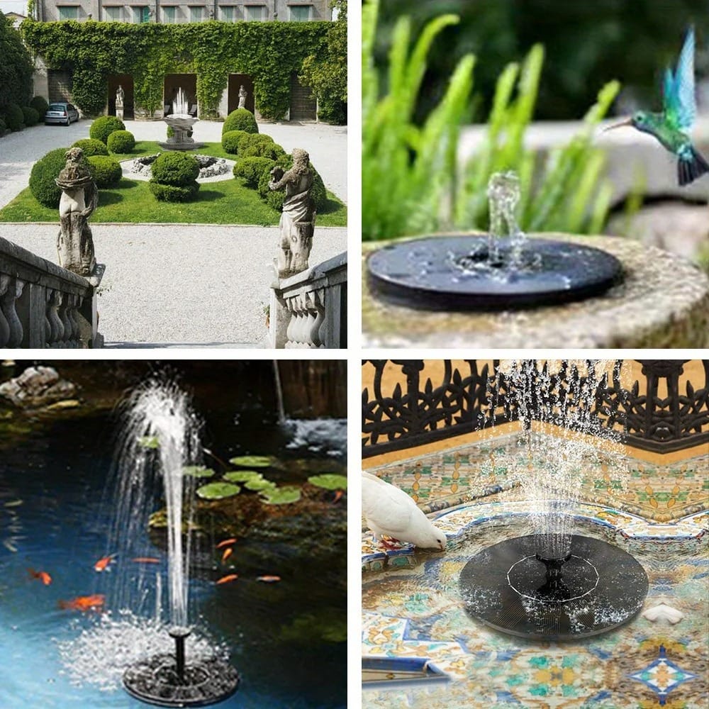 SummerFlow Solar Floating Fountain Pump – Garden Pond & Pool Water Feature with Spray Nozzles