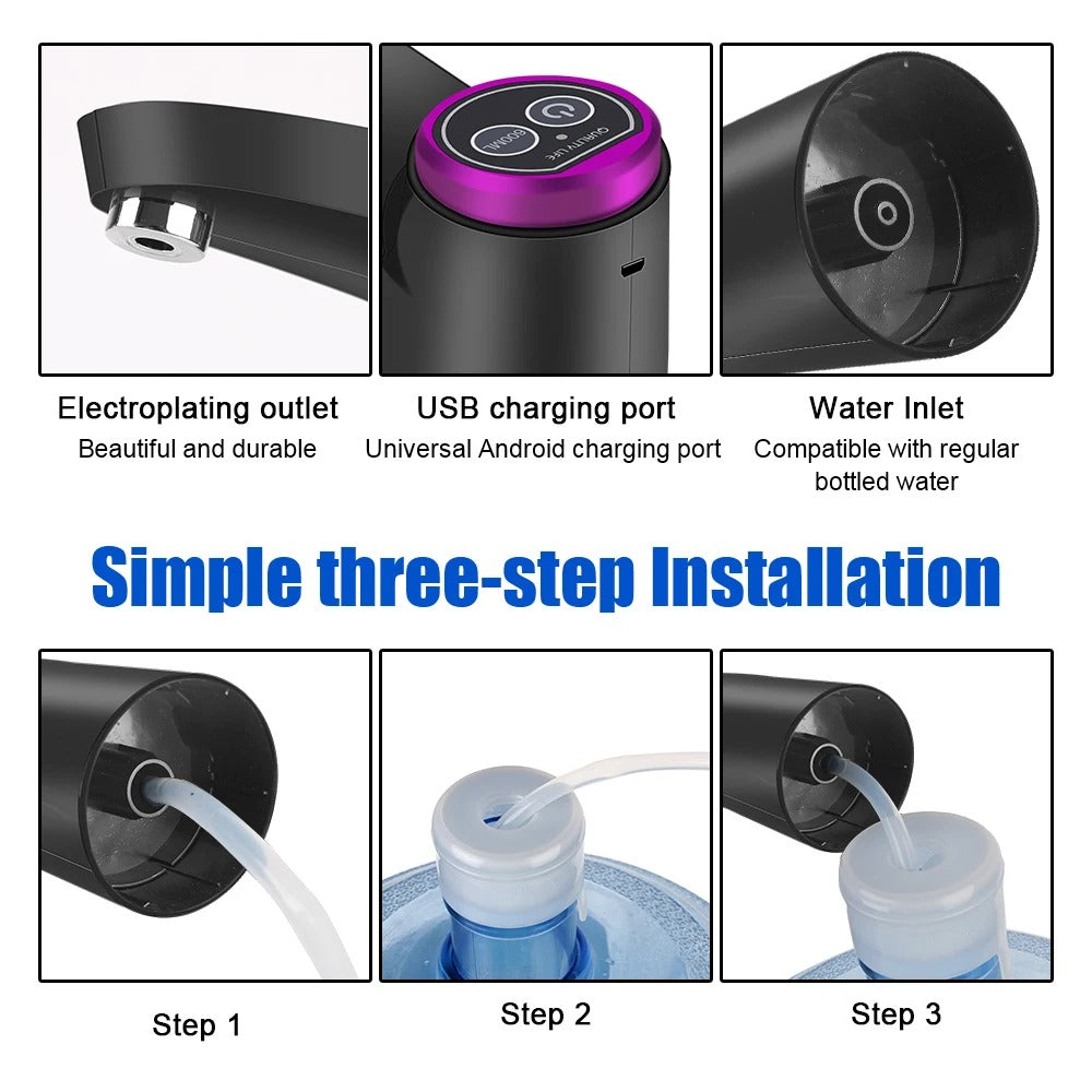 HydroFlow Electric Water Pump with USB Rechargeable Touch Control
