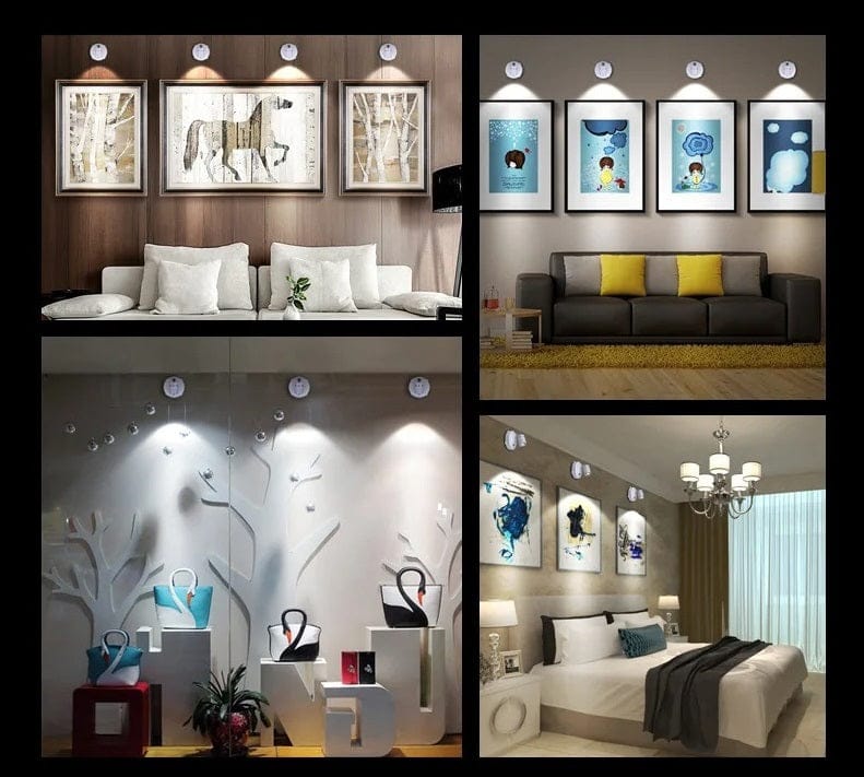 Beamora Cordless LED Spotlights – Dimmable Wireless Lights with Remote